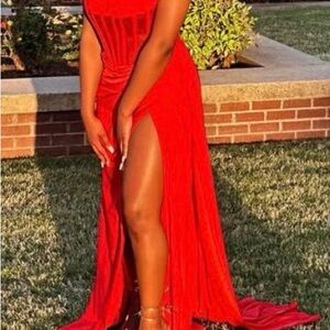 Fashion Nova Vibrant Red Maxi Dress